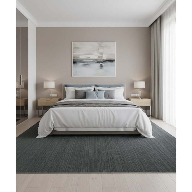Greilickville Hand Loomed Gabbeh Rug, 100% Wool, Solid Color, Fade & Stain Resistant, Durable, All Sizes, India-Made.