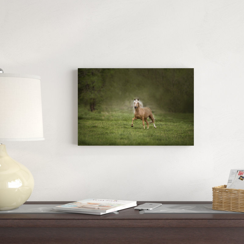 Cheval dans le champ II, H 12 po x l 18 po x P 1,25 po
