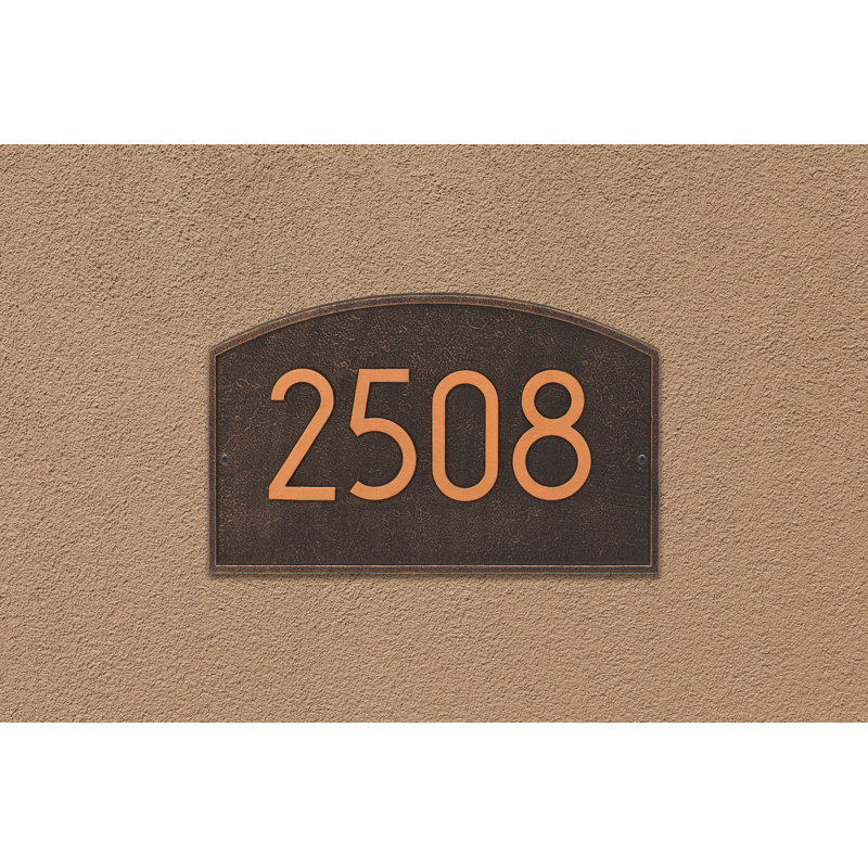 Plaque d'adresse murale personnalisée sur 1 ligne Legacy Modern, Bronze frotté à l'huile, Oui
