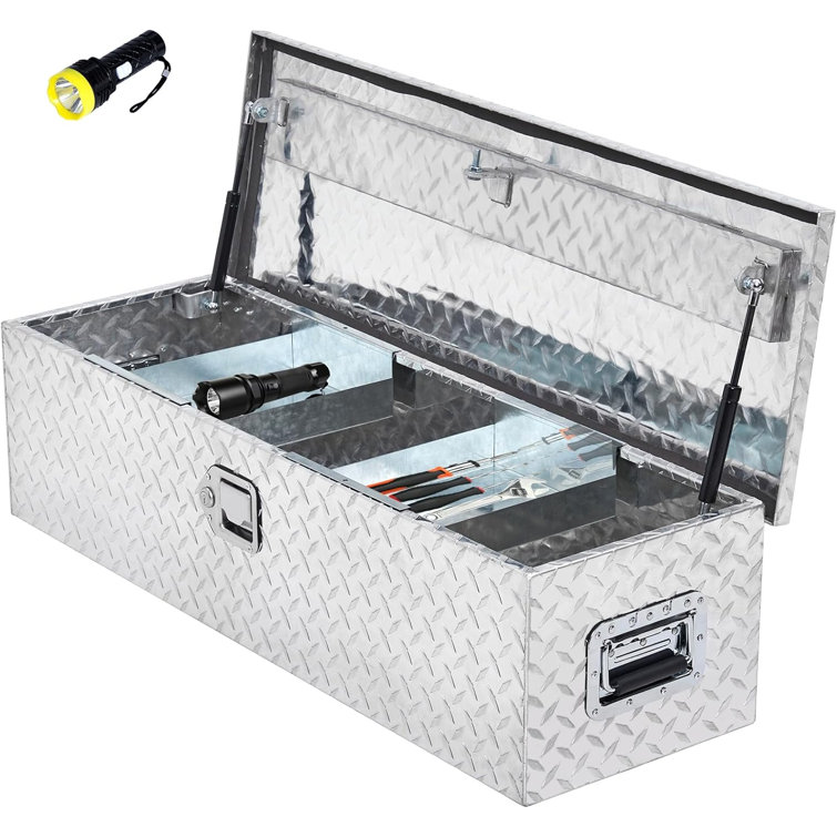 Boîte à outils pour camion 39 po Aluminium robuste avec tablette coulissante