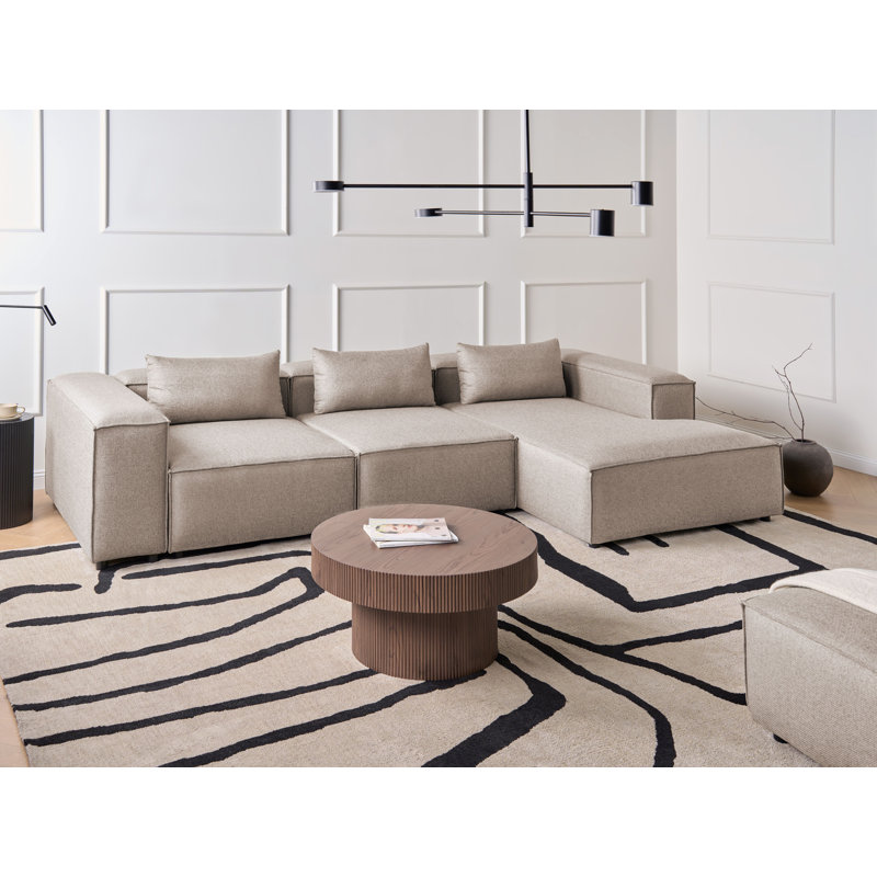 Bibby 4 Seater Fabric Corner Sofa , Light Brown, Left Hand Facing