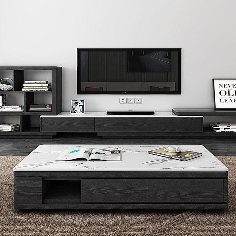 Table basse Modern, H 15,75 po x L 55,12 po x l 31,5 po, Blanc