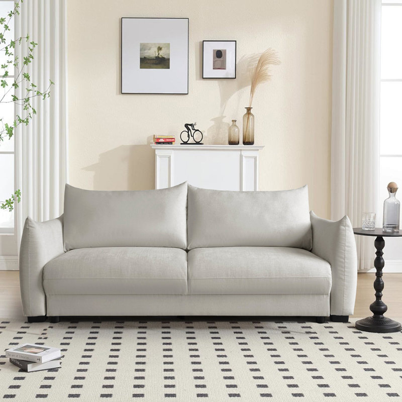 Bronte 3 Seater Fabric Sofa Bed, Beige