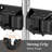 2-Pack Mop and Broom Holder Wall Mount, Anti-Slip Tool Hanging Rack 5 Slot 6 Hooks, Black-1095412027