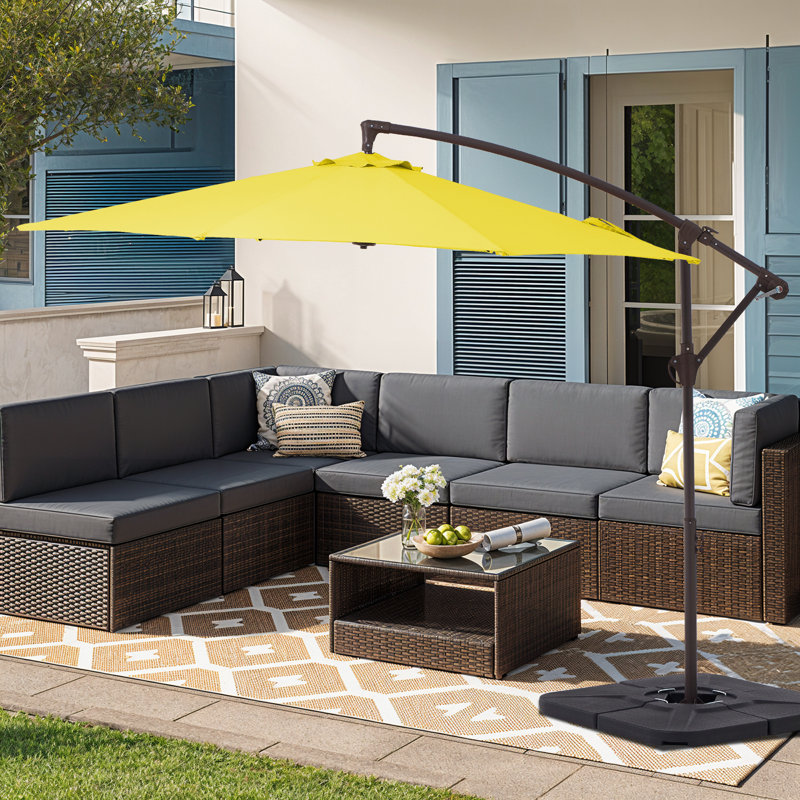 Parasol en porte-à-faux 10 pi Hawkinsville, Jaune