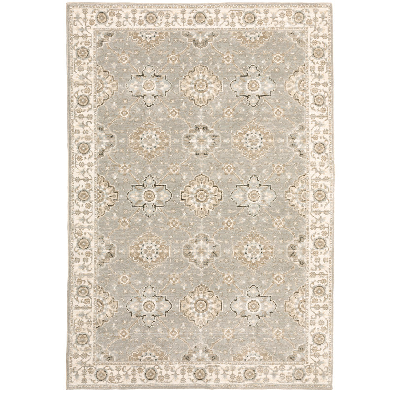 Tapis gris Alair Borders, Rectangle 3 pi 3 po x 5 pi 2 po