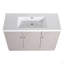 Meuble-lavabo autoportant de 48 po avec lavabo en résine et 3 portes d'armoire à fermeture en douceur (emballage KD)