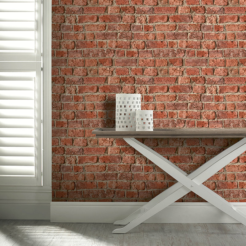 Clifford Red Urban Brick Wallpaper