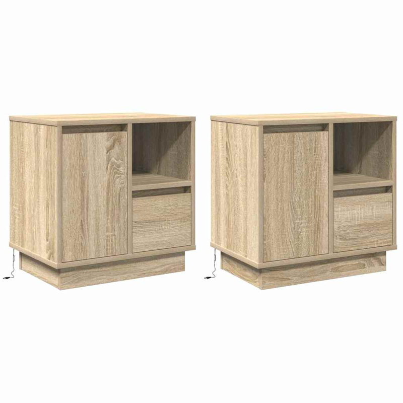 Bedside Cabinet With Drawer 2 Pcs 50 X 34.5 X 50 Cm, Sonoma Oak