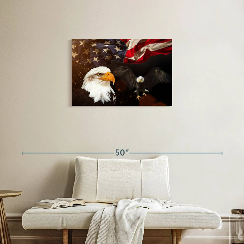 Brampt Fierce Eagle American Flag, 20" H x 30" W