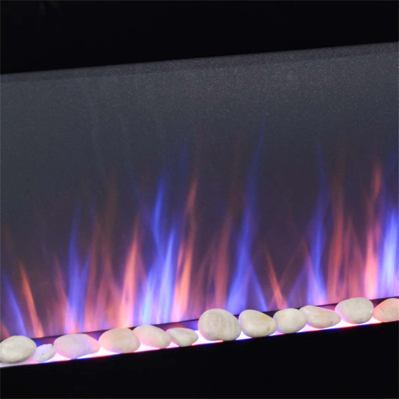 41.3" 1500W Electric Fireplace with 7-Color Flame Effect, Black