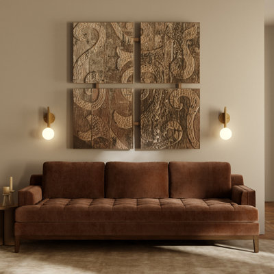 Vernon 99" Velvet Sofa in Bronzer Brown
