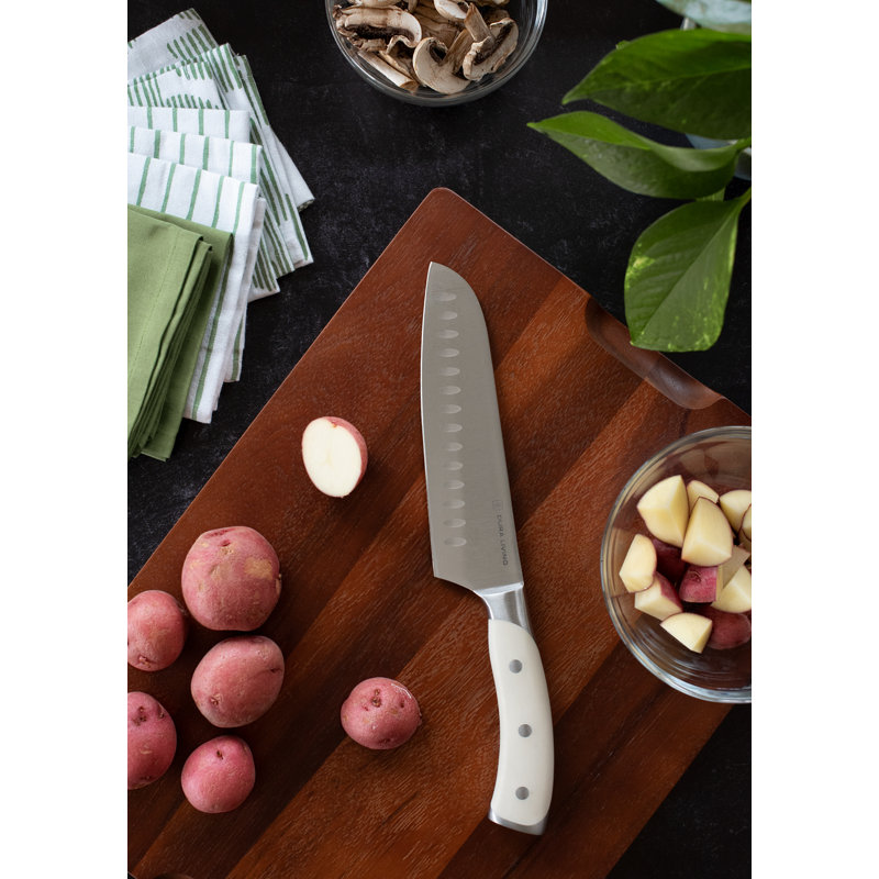 Couteau Santoku de 7 po Dura Living, Crème