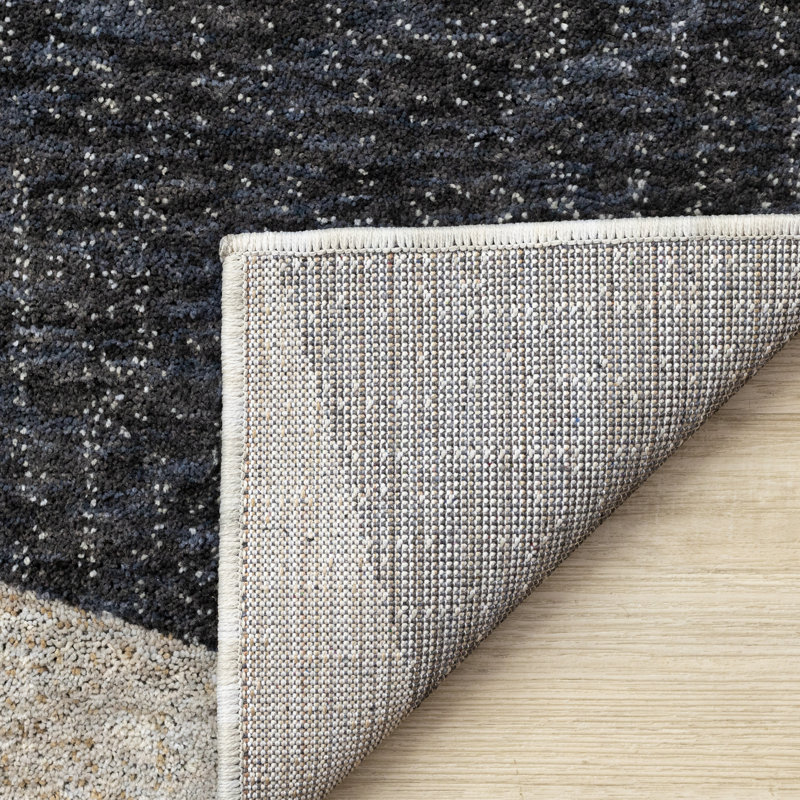 Tapis intérieur gris à poils courts Lecreasha, Rectangle 5 pi 3 po x 7 pi 7 po