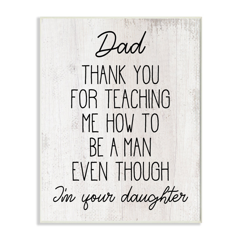 «Dad Thank You Expression Family Daughter Humor», Plaque murale, H 15 po x l 10 po