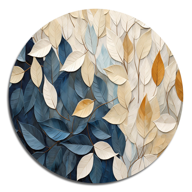 Milner - art mural floral rond en métal, H 36 po x l 36 po