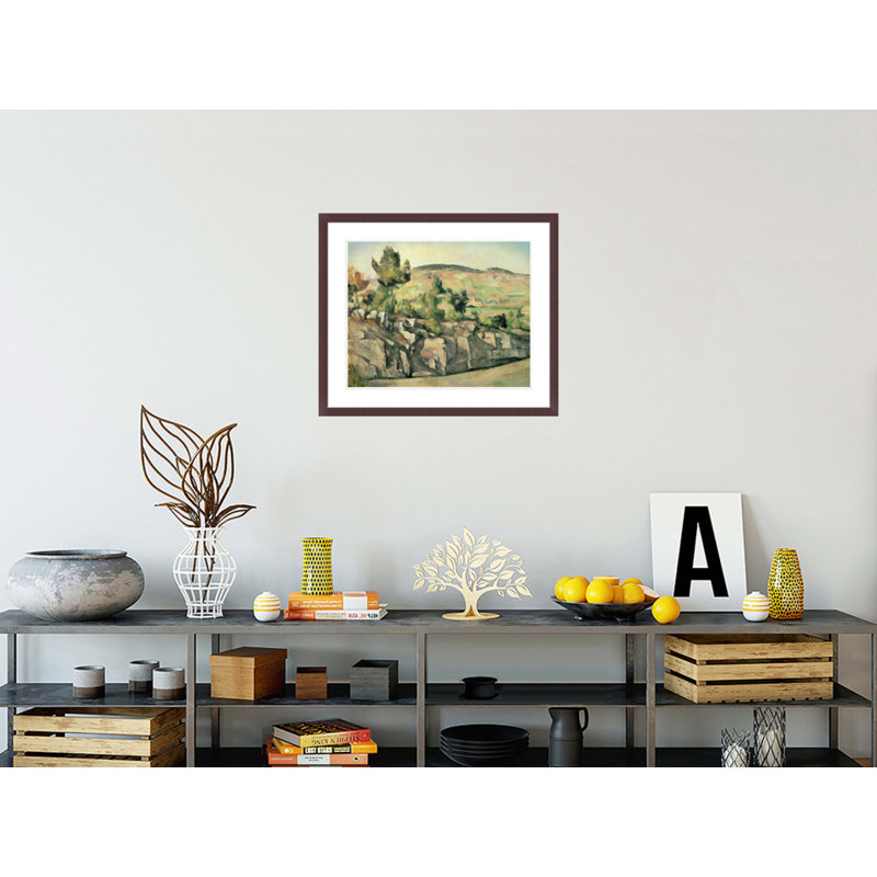 «Hillside in Provence» par Paul Cézanne, impression giclée encadrée, H 23,25 po x l 29,5 po