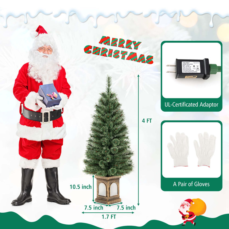 Jaspert 4' Lighted Christmas Tree