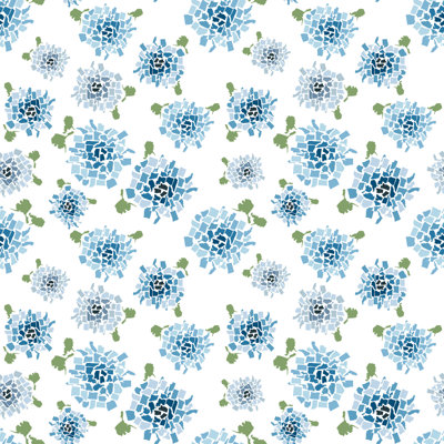 Fifty States Hydrangea 10' L x 24" W Peel and Stick Wallpaper Roll