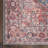 Machine Washable Oriental Blue/Brick Red Area Rug-1933765140