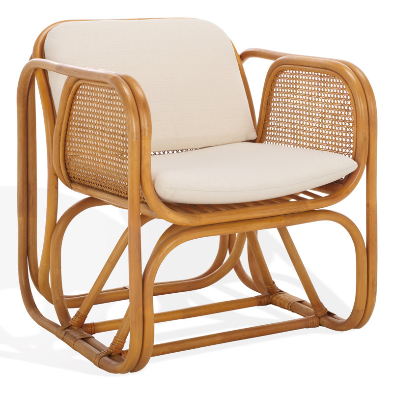 Brauner Rattan Pole Accent Chair