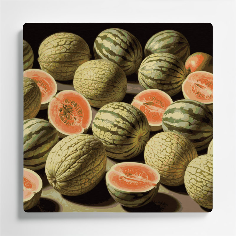 «Fruit Crenshaw Melon», art mural en métal, H 12 po x l 12 po