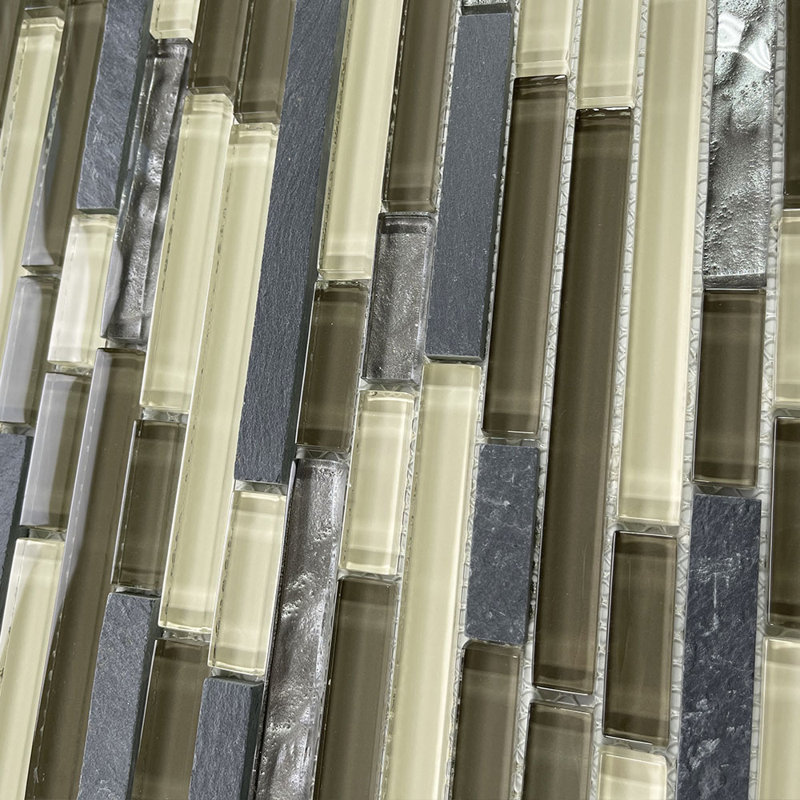 12" x 12" Marble Mosaic Linear Wall & Floor Tile