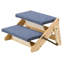 Escalier en bois stable pour animaux de compagnie, marches pliables avec surface douce recouverte de moquette, pour permettre aux animaux d'accéder au canapé et au lit.