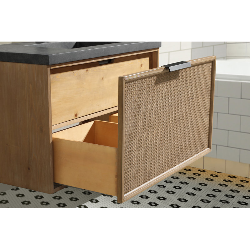 36'' Weathered Fir and Concrete Floating Bathroom Vanity