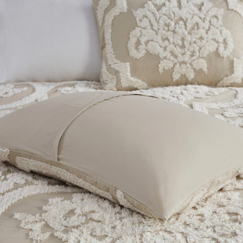 Édredon très grand / très grand en chenille de coton taupe - Ensemble de chambre 3, Taupe