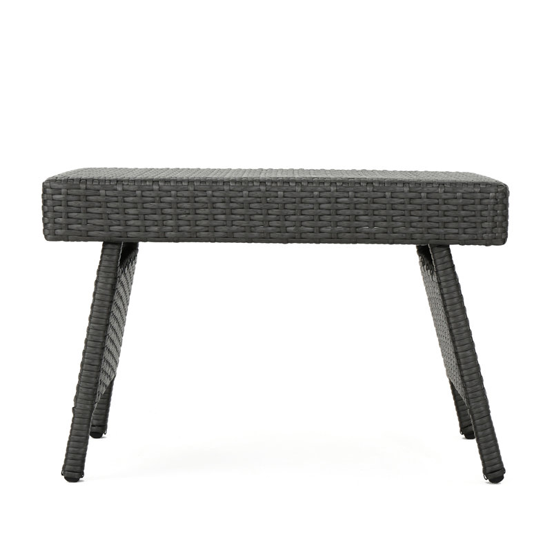 Grey Snack Table Pe , And Iron Frame, 15.75" H X 24" W 16" D, No Assembly For Mediterranean Style & 24"X16"X15.75", To Save Time