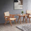 Chaise d'appoint en rotin avec pieds en bois naturel-539789981