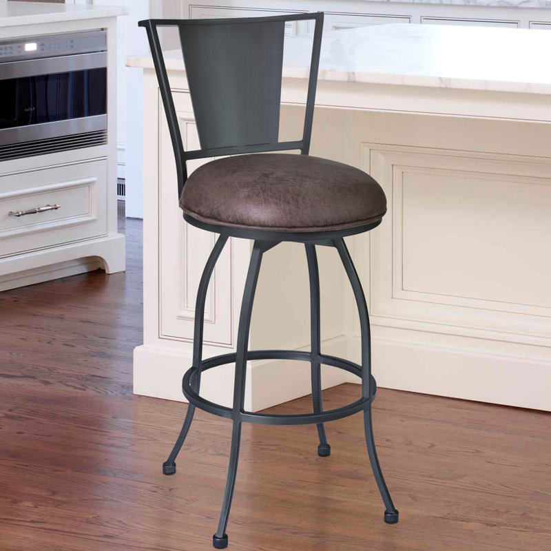 Dynasty 26 in. Swivel Mineral Metal Counter Height Bar Stool