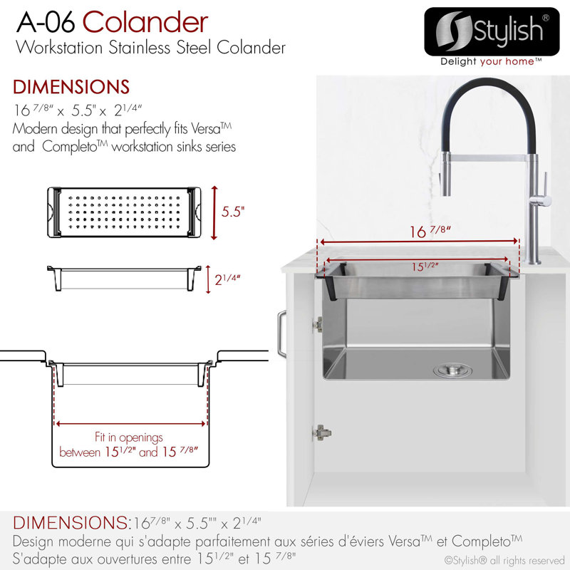 Stylish Stainless Steel Workstation Colander