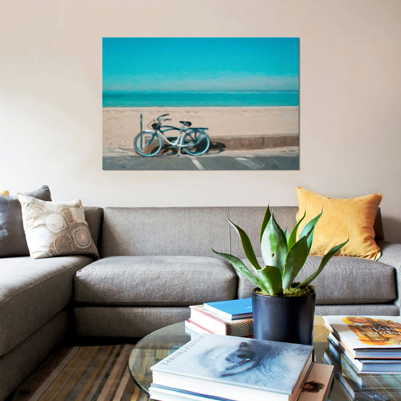 « vélo to the beach », reproduction sur toile, H 18 po x l 26 po x P 1,5 po, Toile tendue, Pas de tapis