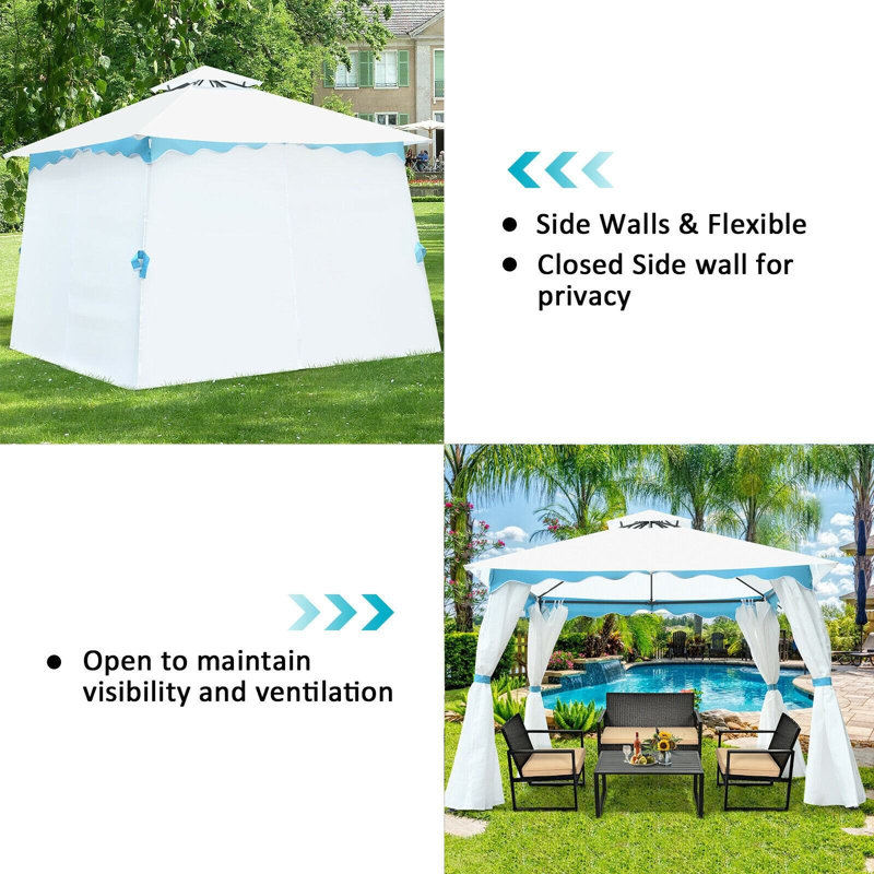 10 Ft. W x 10 Ft. D Steel Patio Gazebo