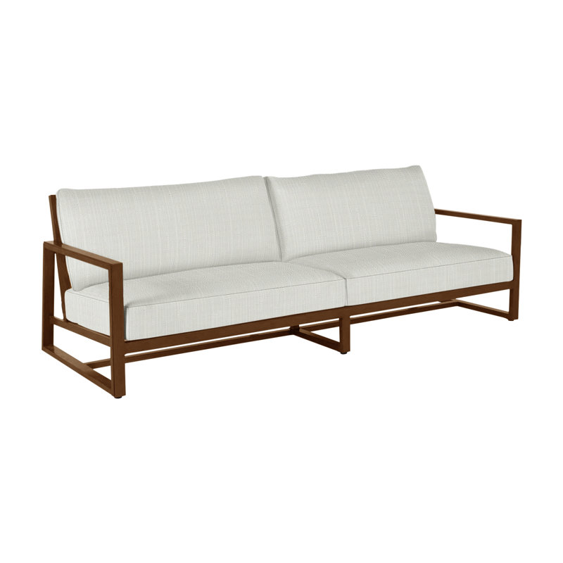 Avondale Aluminum Sofa - Oak, No Welt, Verona Silver, Oak