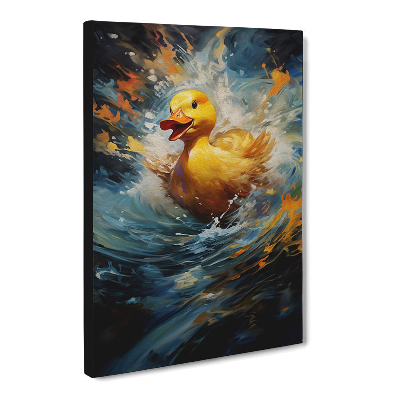Duck Action Painting Art - No Frame Print, 50cm H x 35cm W x 3cm D