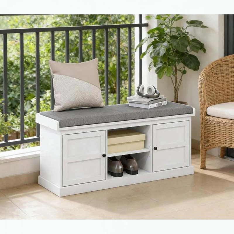 Banc d'entrée avec rangement pour chaussures rembourré