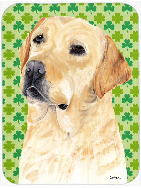 Caroline's Treasures Shamrock Lucky Irish Labrador St. Patrick's Day Portrait Glass Cutting Board