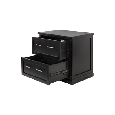 Abby Modern Wood Lateral File Cabinet - Black