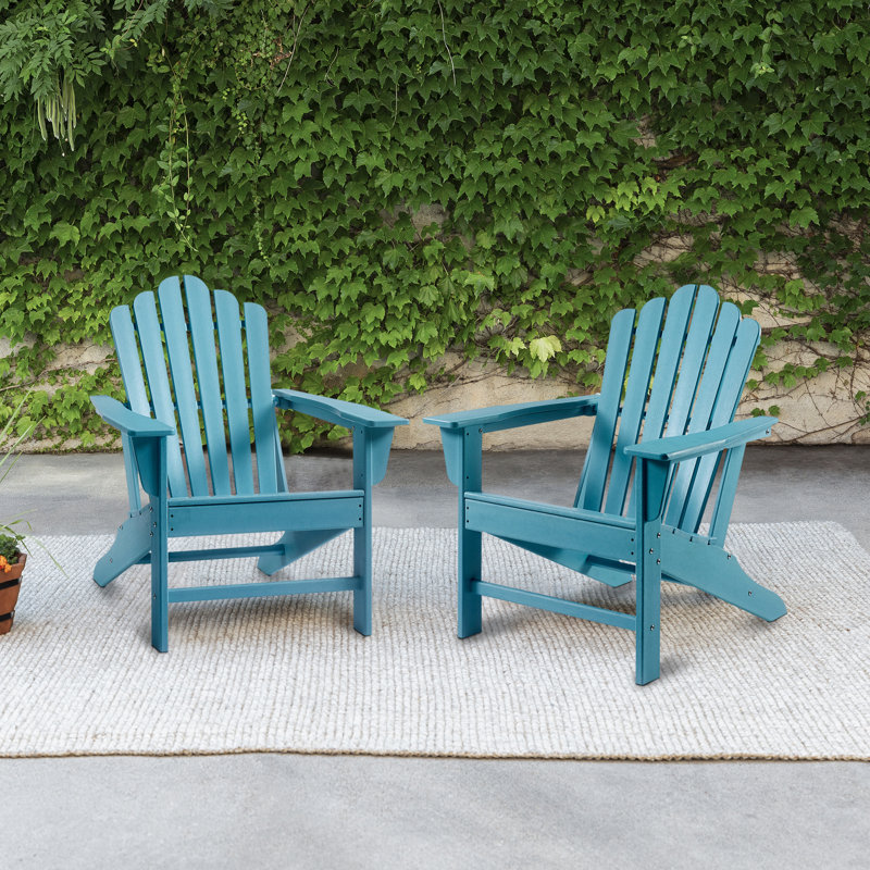Chaise Adirondack en plastique Byrge, Bleu marine