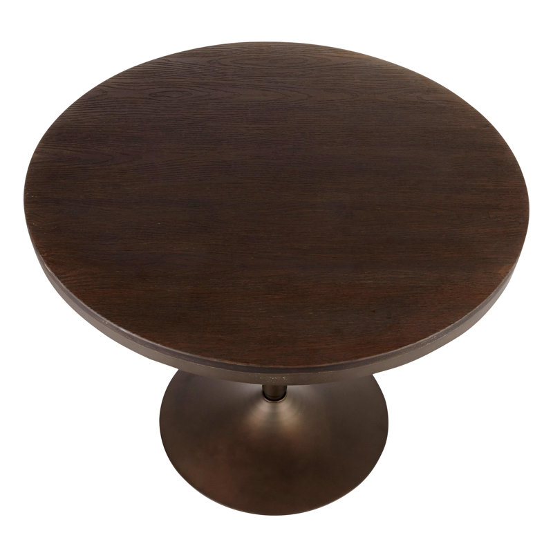 Table de salle à manger en bambou à grain de bois et métal, Bambou, Espresso