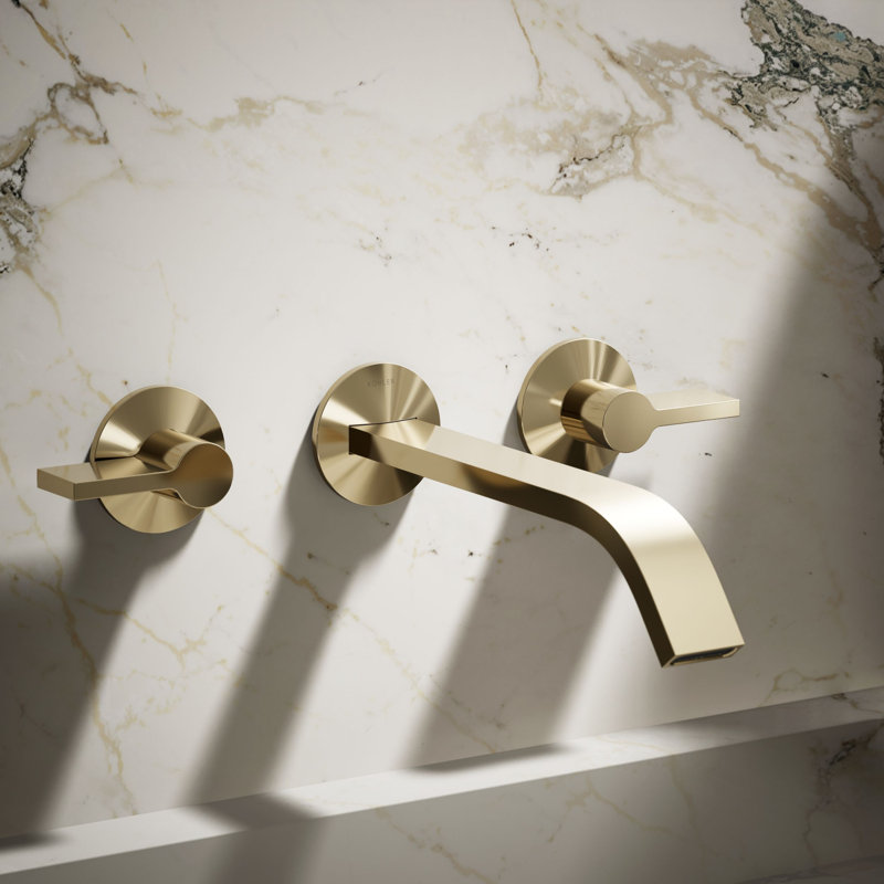 Components Wall-Mount Bathroom Sink Faucet Trim, Vibrant French Gold