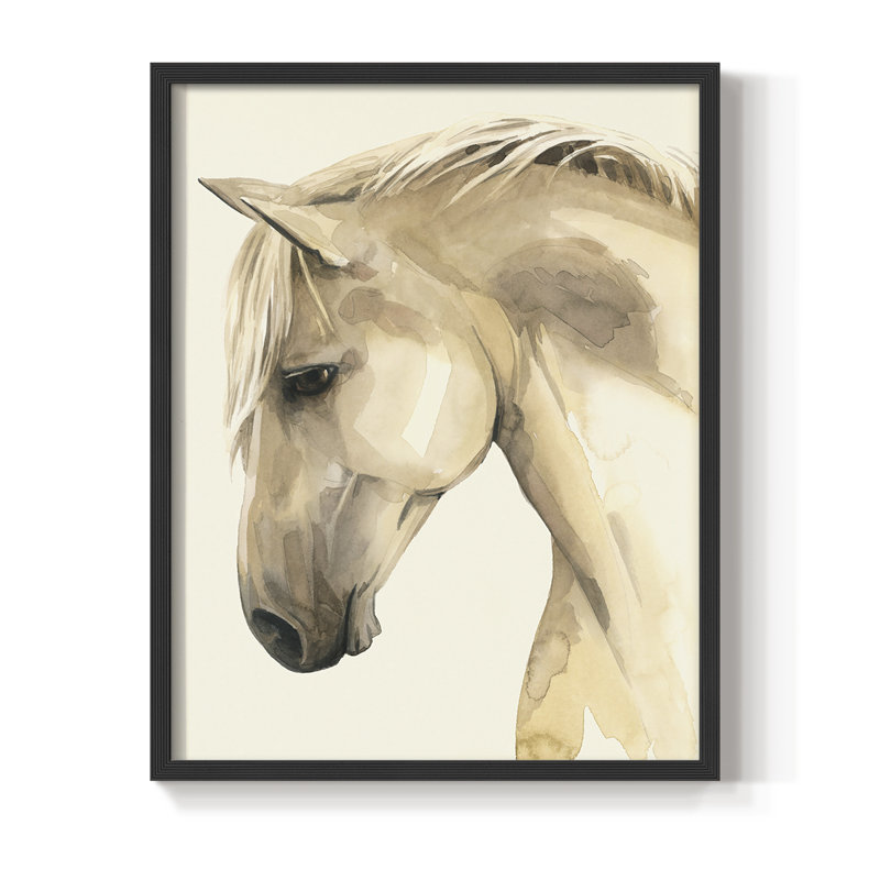 Golden Palomino II, reproduction encadrée - bois massif, Noir, H 14 po x l 11 po