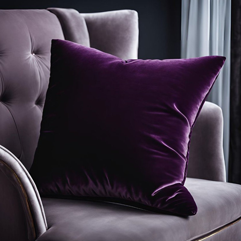Coussin Plutus, Rectangulaire, H 20 po x l 36 po, Mauve