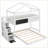 Twin Over Full Pine Wood Bunk Bed with Storage Staircase &amp; Blackboard - White Space-Saving Design