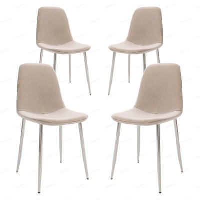 Chaise d'appoint rembourrée Kaydnce, dossier incurvé à dossier arrondi, siège rembourré en mousse avec pieds minces