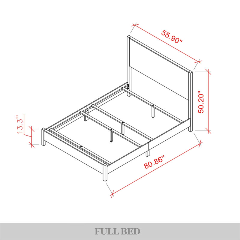 Ihor Bed, Full, Dark Gray