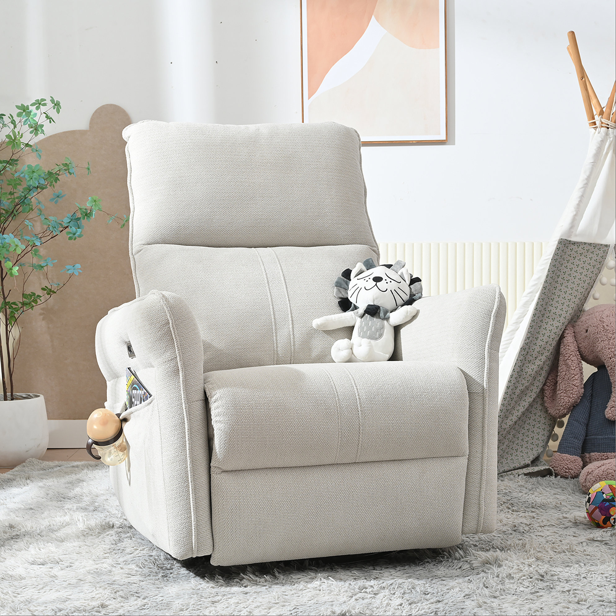 Latitude Run® 270° Power Swivel Rocker Recliner Chair for Adults ...